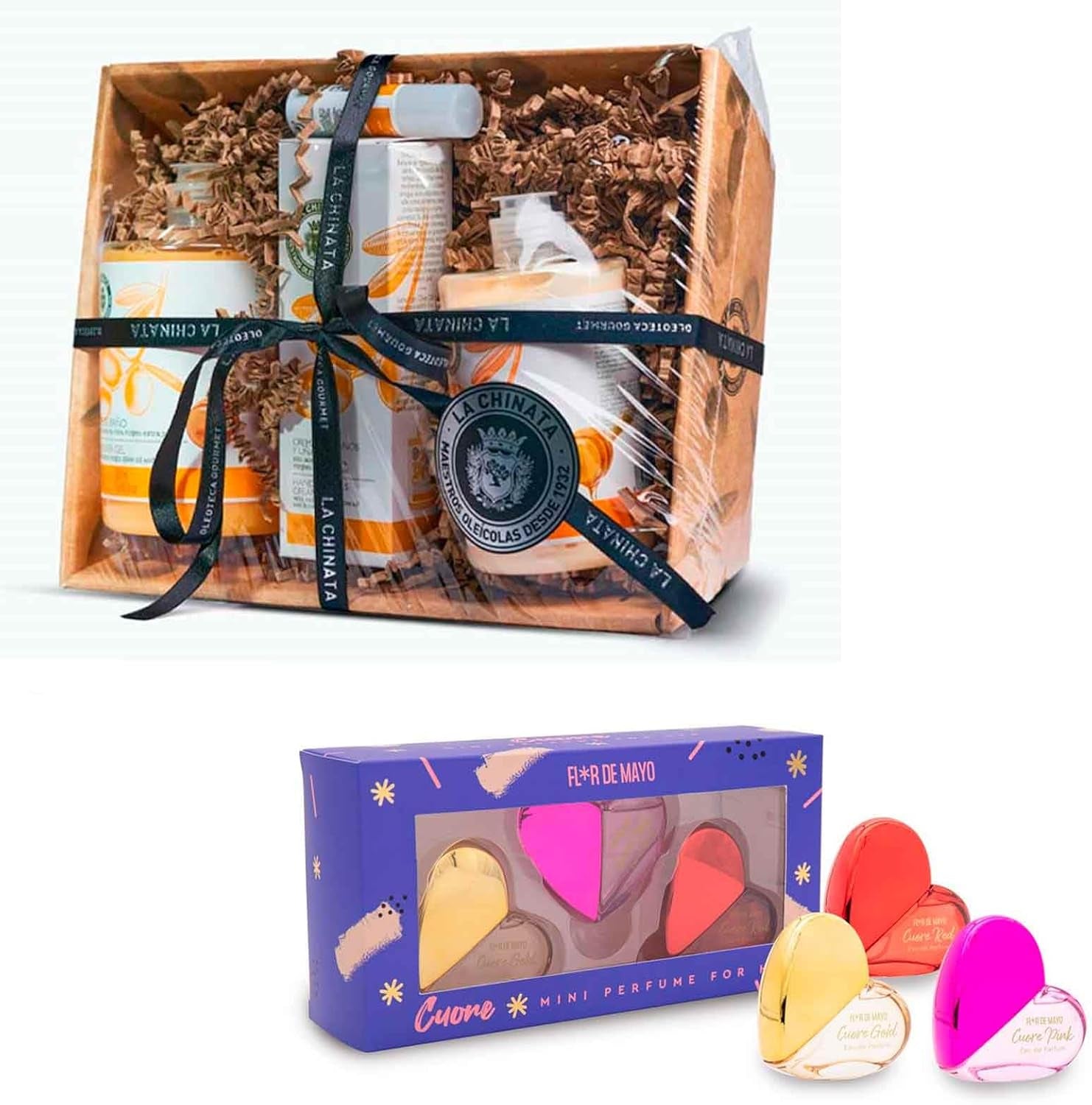 Cesta Cosmética La Chinata Miel Y Mini Colonias Variadas. Regalos Originales Para Mujer En Cumpleaños, Madres, Hermanas, Novias Un Práctico Regalo Que Encantara.