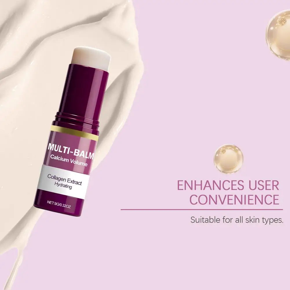 Bálsamo múltiple de calcio antienvejecimiento, volumen reafirmante hidratante, reparación de sequedad calmante, ilumina el tono de la piel, crema hidratante profunda en barra