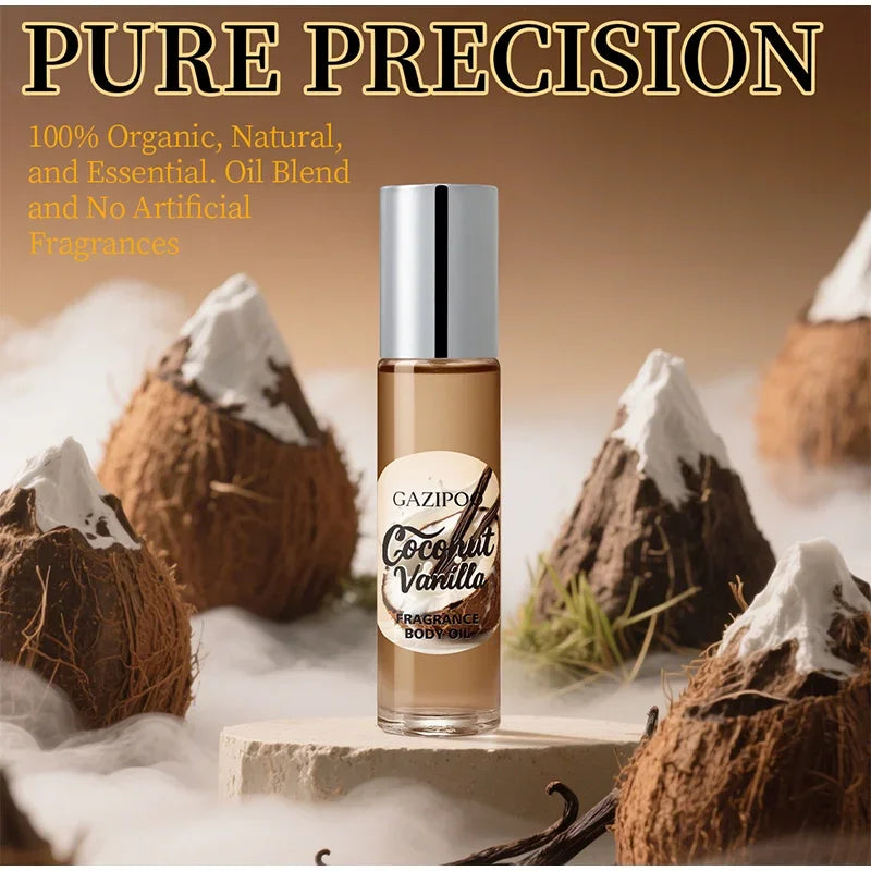 Perfume De aceite esencial Roll-on Gourmet, vainilla, coco, palomitas De maíz, leche, galletas, crema, melocotón, avena, almendra, agua fresca De Toilette, 10ml