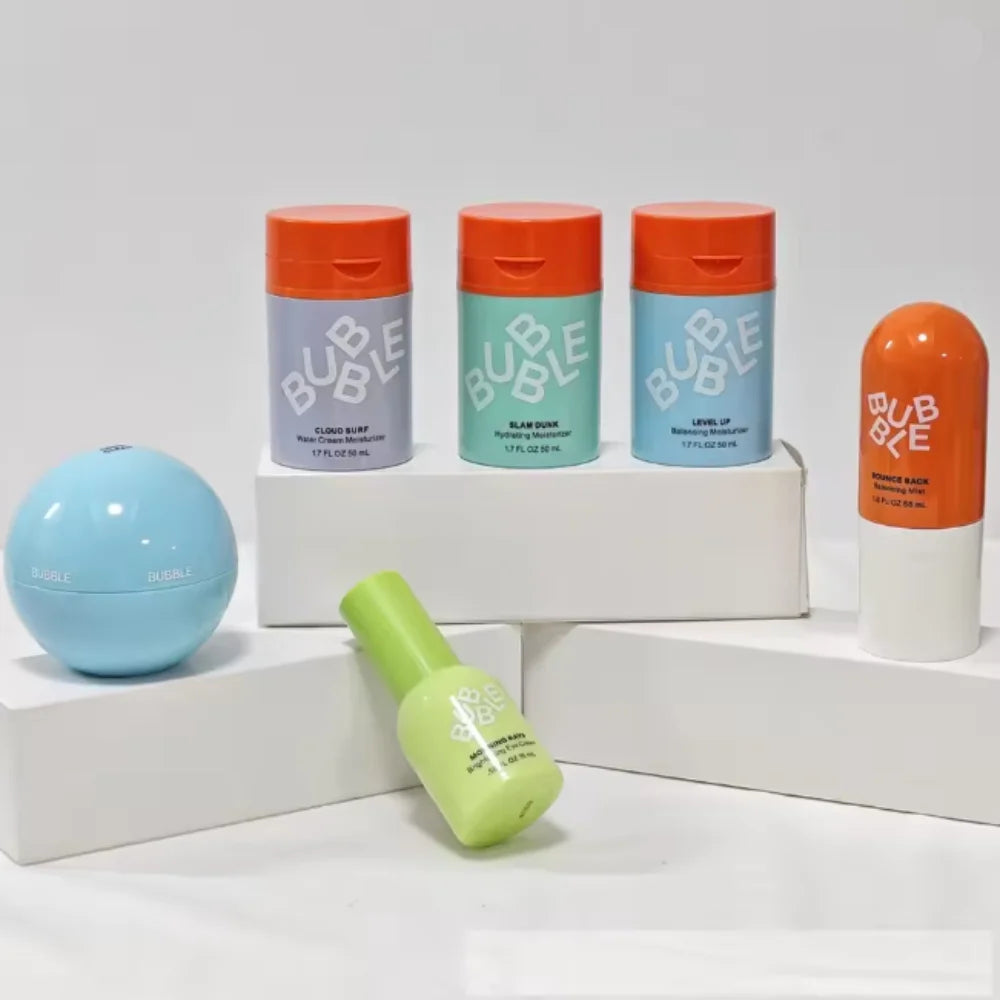 Crema facial hidratante de burbujas, gel hidratante con niacinamida para mejorar la textura de la piel y el brillo, crema para ojos, cuidado diario de la piel