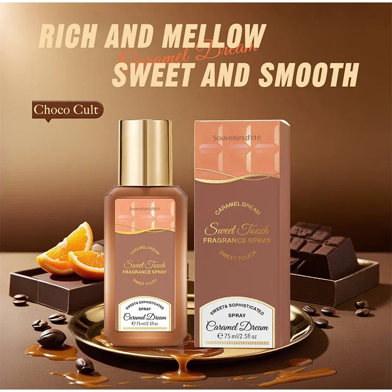 Aroma De caramelo fragancia para mujer Spray duradero caramelo Natural Chocolate y crema panqueque Gourmet Eau De Toilette Perfume Unisex