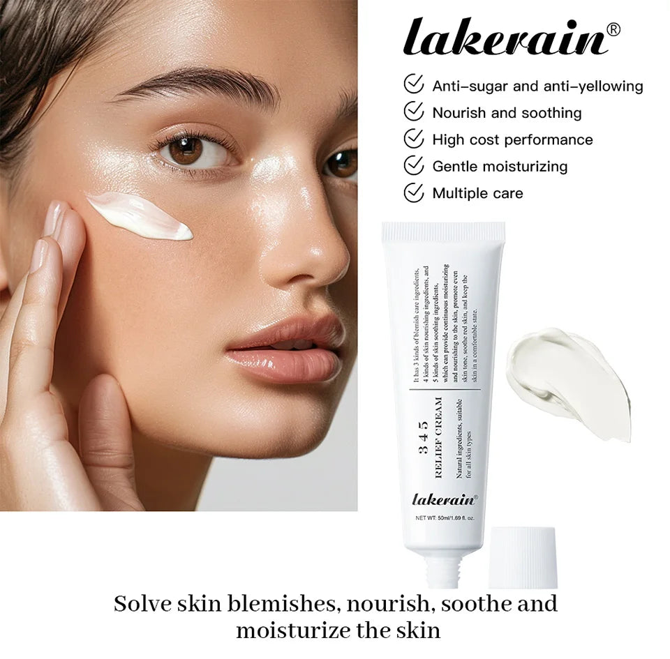 345 Crema para aliviar las imperfecciones hidratantes Nutre la piel y proporcionar el cuidado calmante Resultado en una solución para el cuidado de la piel bien redondeada