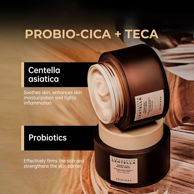Cuidado de la piel coreano Centella Asiatica Probio-Cica crema enriquecida crema hidratante Facial antiarrugas crema para reducir las líneas finas