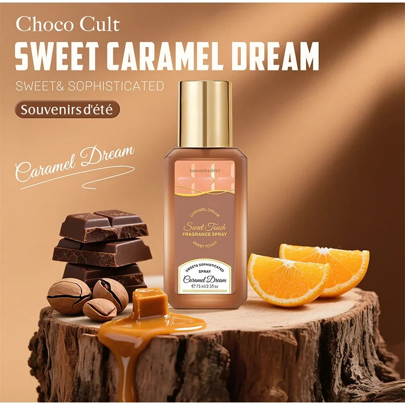 Aroma De caramelo fragancia para mujer Spray duradero caramelo Natural Chocolate y crema panqueque Gourmet Eau De Toilette Perfume Unisex