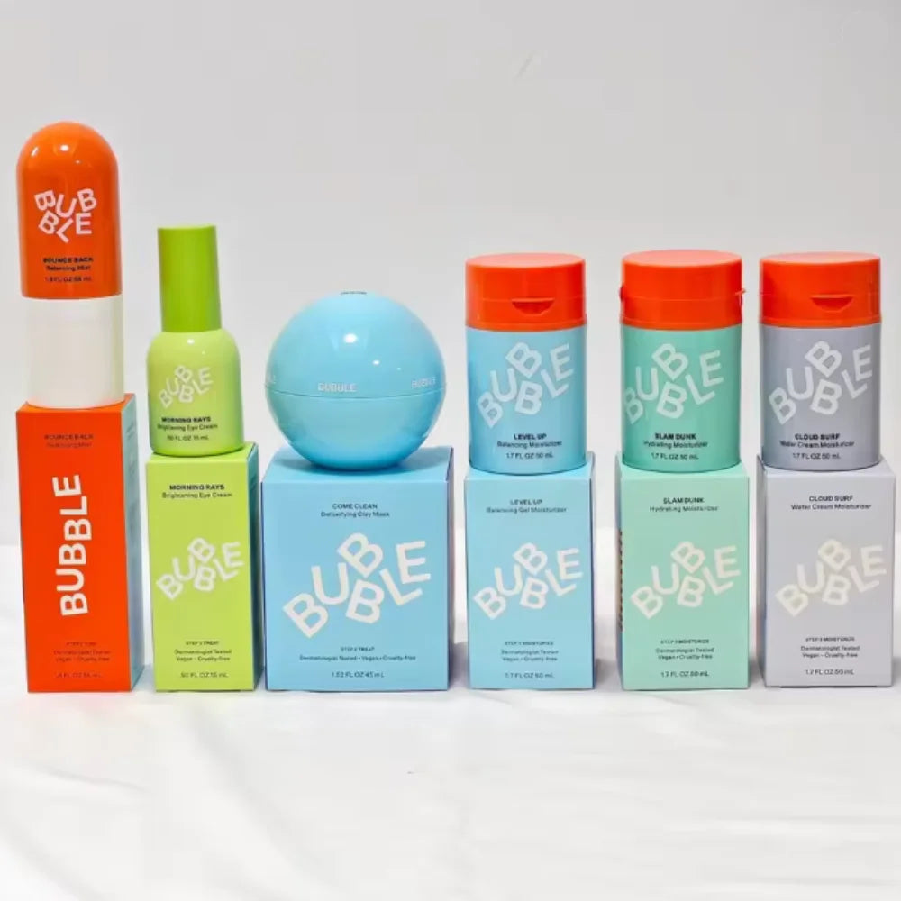 Crema facial hidratante de burbujas, gel hidratante con niacinamida para mejorar la textura de la piel y el brillo, crema para ojos, cuidado diario de la piel