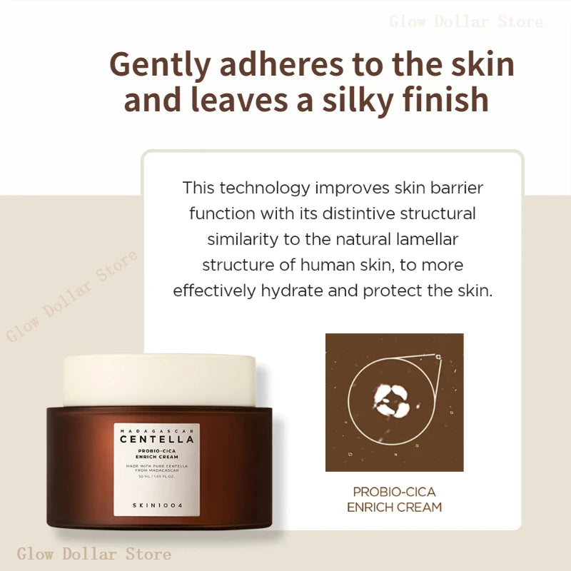 Cuidado de la piel coreano Centella Asiatica Probio-Cica crema enriquecida crema hidratante Facial antiarrugas crema para reducir las líneas finas