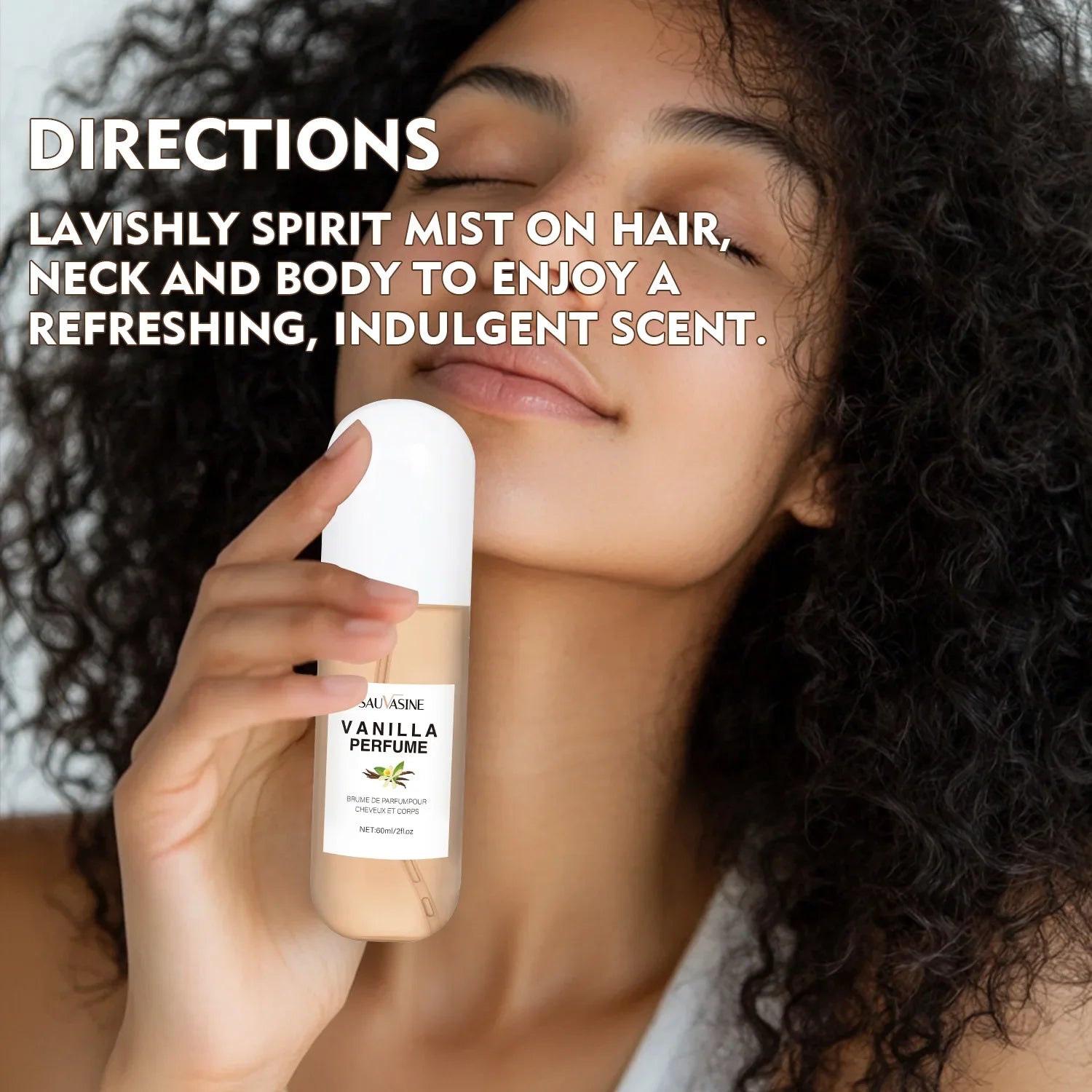 Bruma corporal de piel de vainilla Perfume de piel de vainilla Niebla corporal y cabello para mujeres y hombres Spray corporal con fragancia de larga duración (2,3 fl oz)
