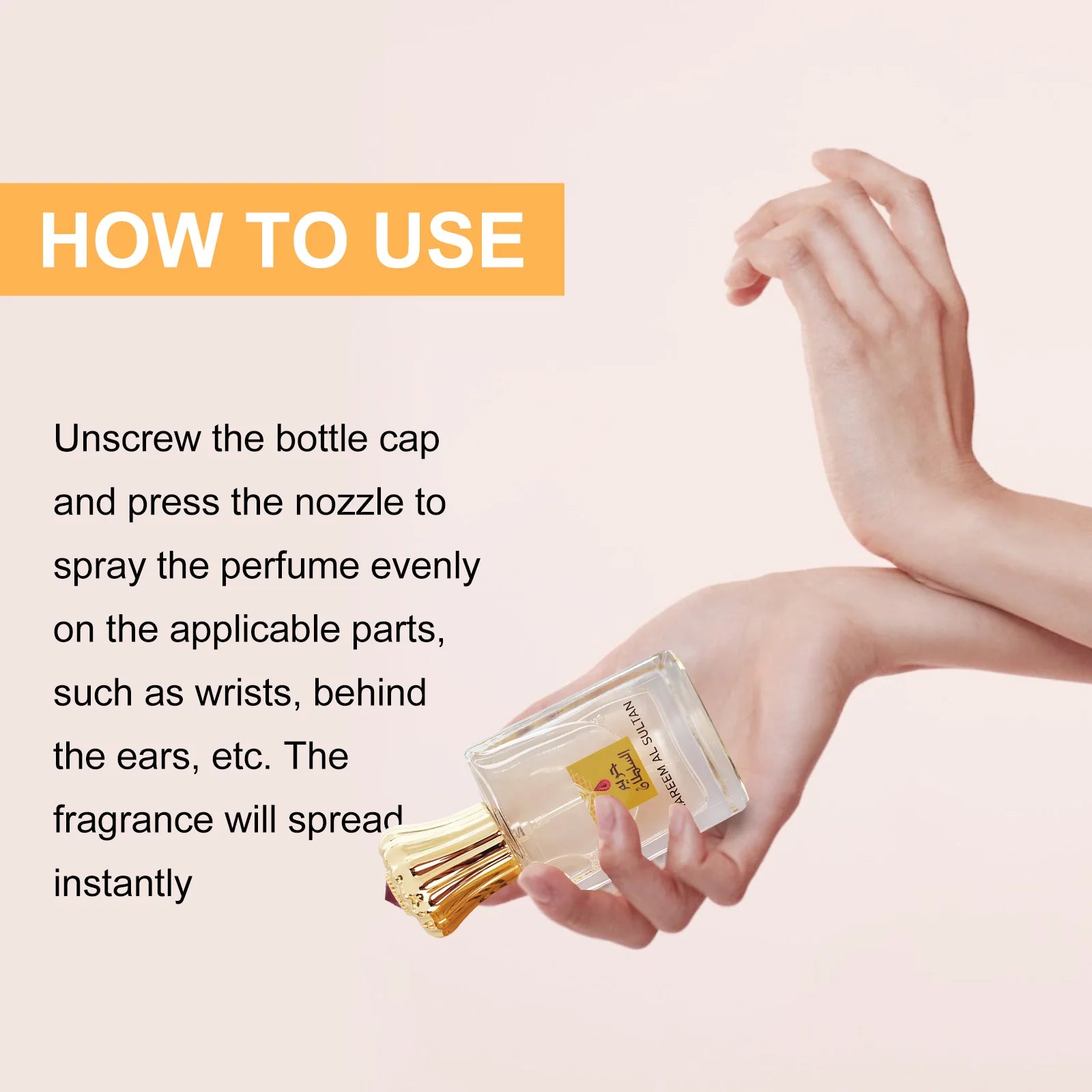 Aceite de perfume árabe Oudh dorado: aroma de ámbar y rosa, fragancia unisex duradera. Fórmula de ingredientes naturales para uso prolongado.