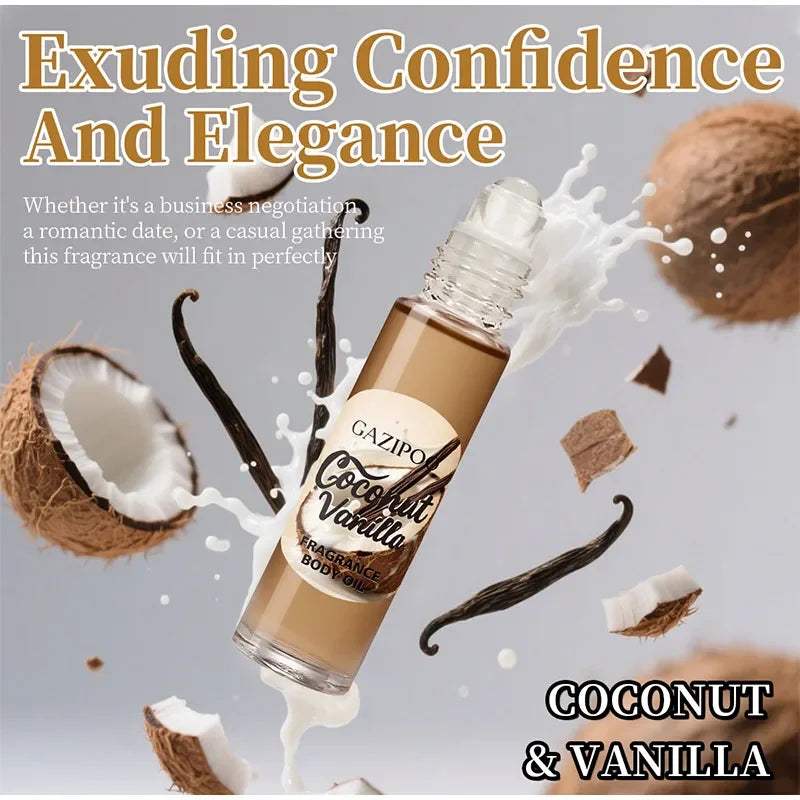 Perfume De aceite esencial Roll-on Gourmet, vainilla, coco, palomitas De maíz, leche, galletas, crema, melocotón, avena, almendra, agua fresca De Toilette, 10ml