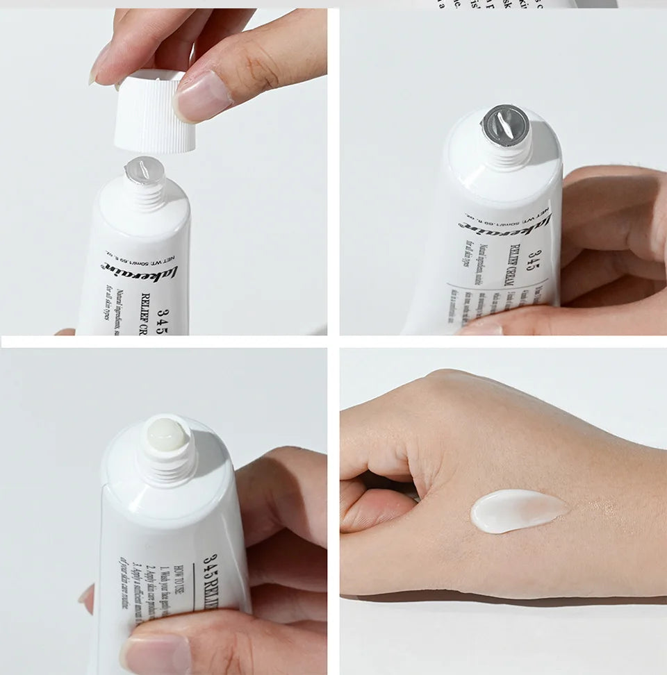 345 Crema para aliviar las imperfecciones hidratantes Nutre la piel y proporcionar el cuidado calmante Resultado en una solución para el cuidado de la piel bien redondeada