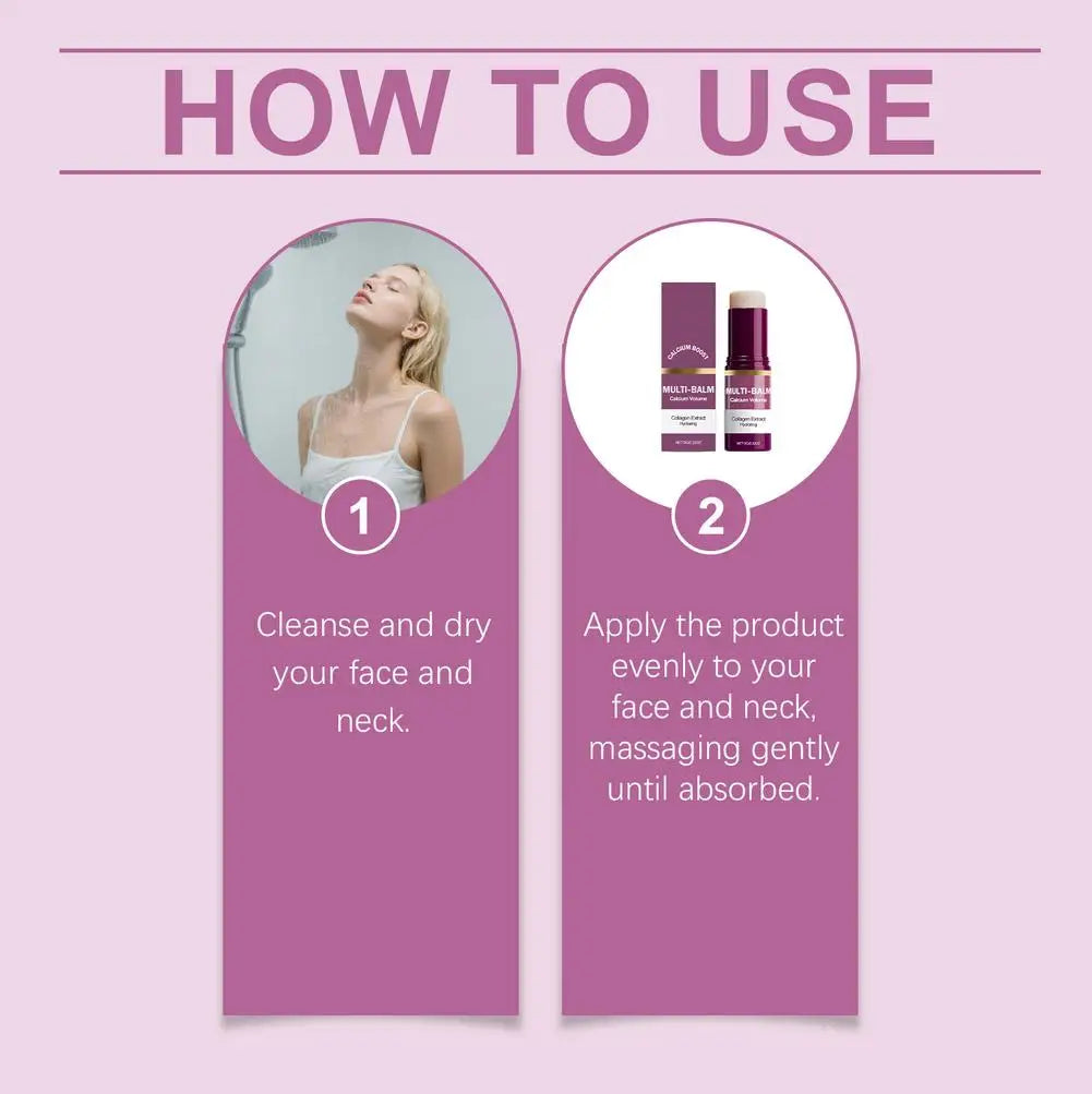 Bálsamo múltiple de calcio antienvejecimiento, volumen reafirmante hidratante, reparación de sequedad calmante, ilumina el tono de la piel, crema hidratante profunda en barra