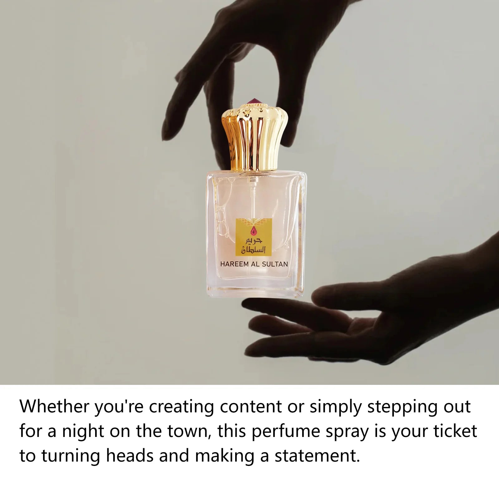 Aceite de perfume árabe Oudh dorado: aroma de ámbar y rosa, fragancia unisex duradera. Fórmula de ingredientes naturales para uso prolongado.