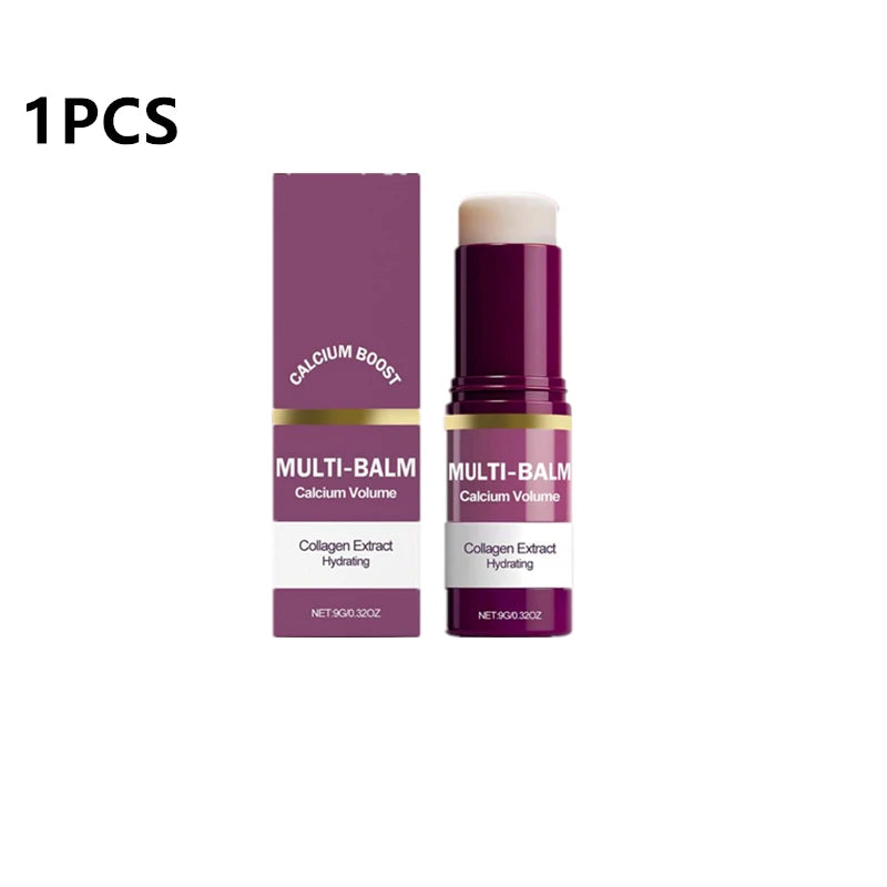Bálsamo múltiple de calcio antienvejecimiento, volumen reafirmante hidratante, reparación de sequedad calmante, ilumina el tono de la piel, crema hidratante profunda en barra