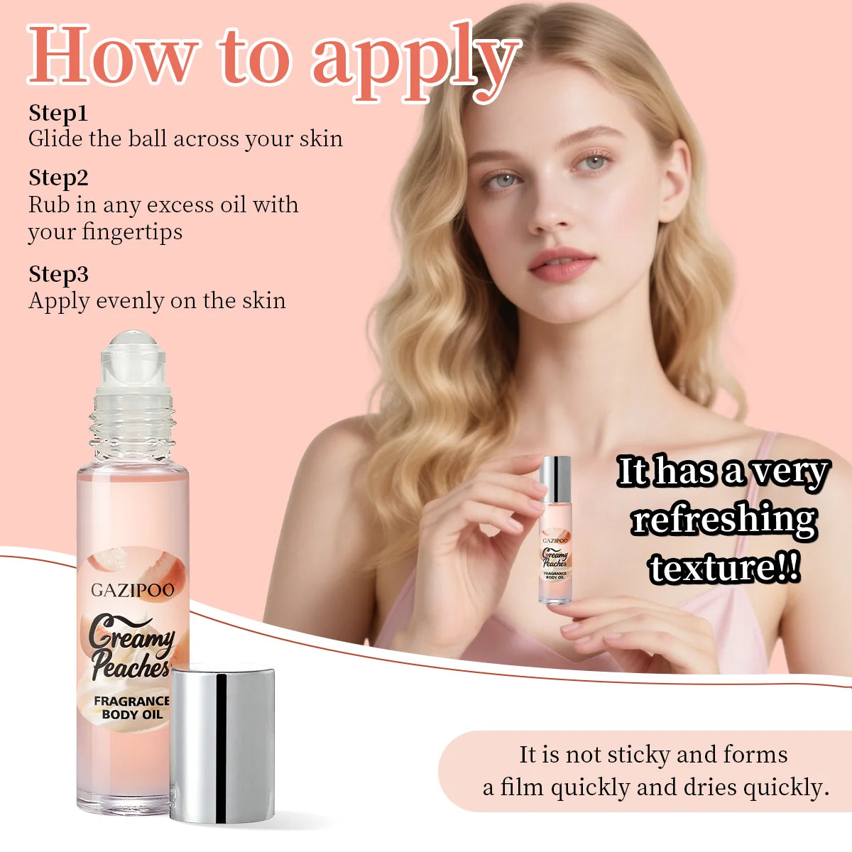 Fragancia cremosa de melocotón de 10 ml para mujer, fresca y delicada, muy recomendada como regalo.